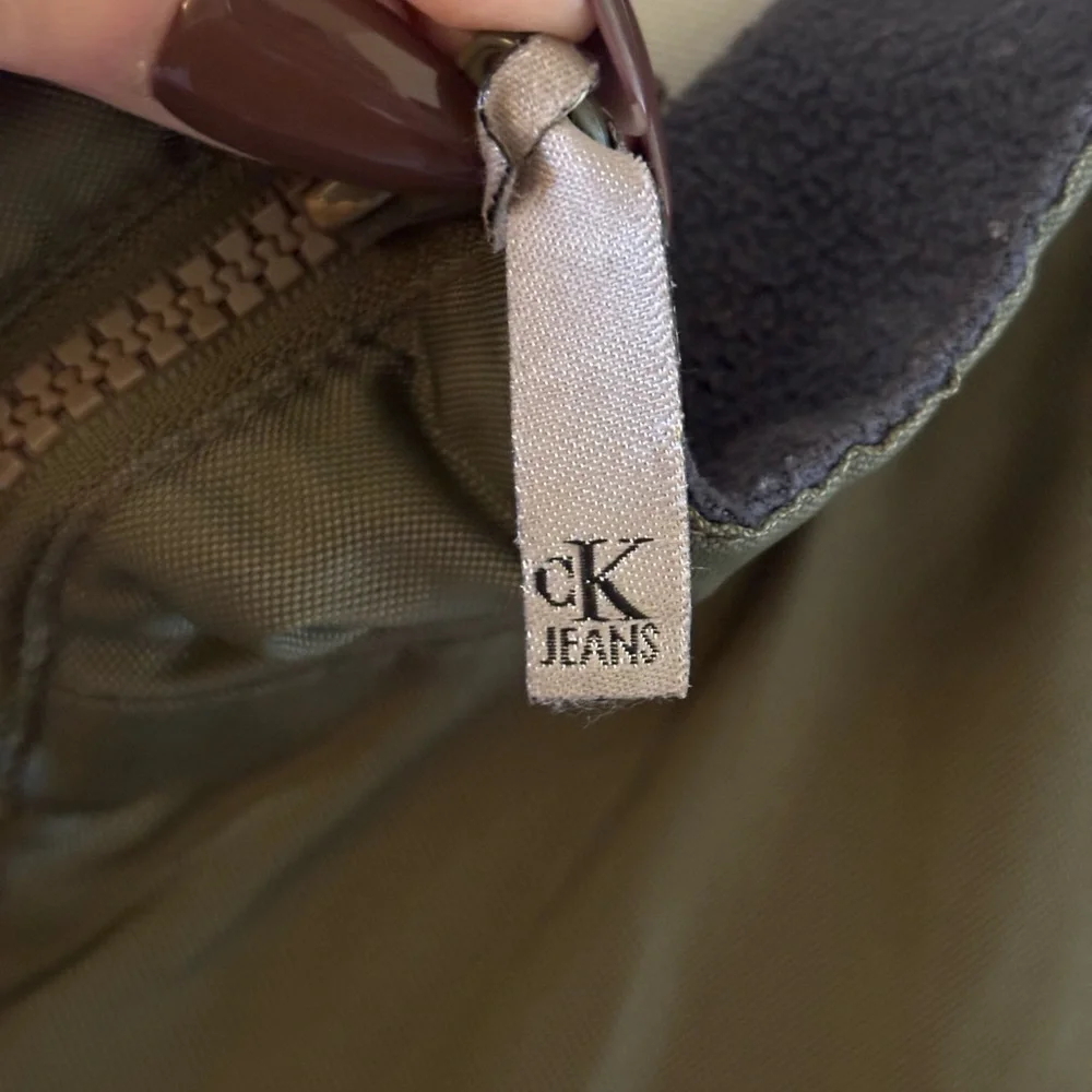 Vintage Calvin Klein Men's Military Green Jacket